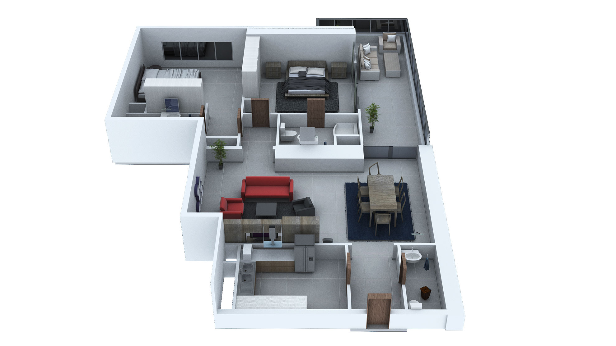 2 Bedroom Type A4 Floor Plan of Park View, Shams Abu Dhabi, Al Reem Island