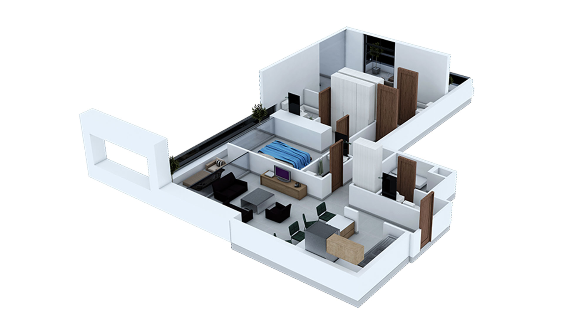 3 Bedroom Type B2 Floor Plan of Park View, Shams Abu Dhabi, Al Reem Island